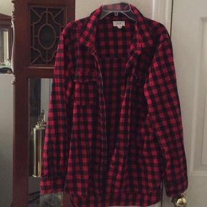 Per Se plaid button down shirt